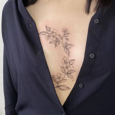 elegant sternum tattoos|40 Sternum Tattoo Ideas to Express Your Femininity